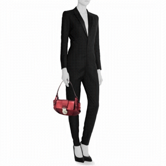 Fendi Handbags - FENDI Authentic Metallic Red Leather Baguette Compilation